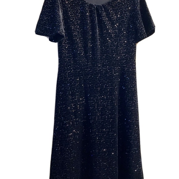 RSVP by Talbots 6 NWOT Black Velvet Sequin Social Dress Party Cocktail Dinner - Picture 6 of 6